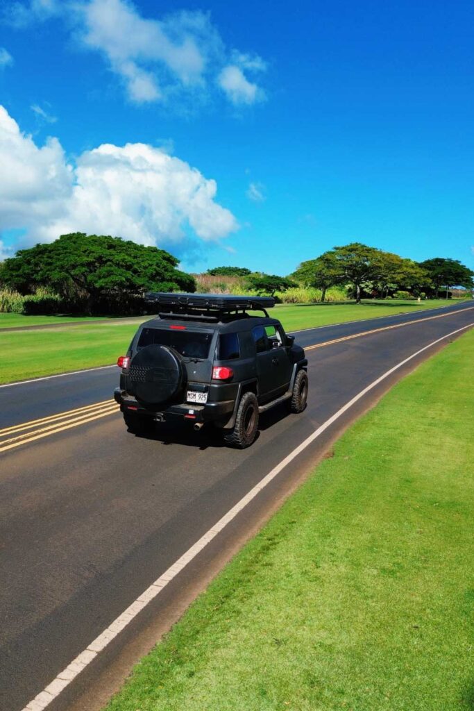 Our SUV with rooftop tent